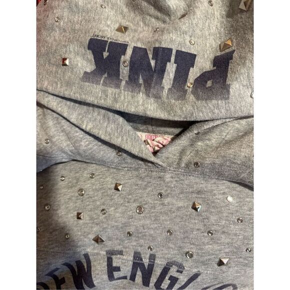 VS pink xNFl new england patriots pullover hooded sweatshirt- hoodie bling - Picture 2 of 4